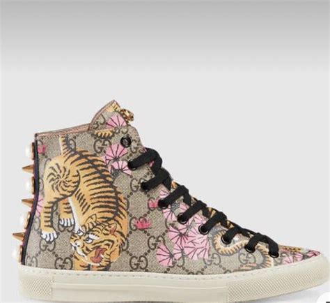 gucci high top tiger white|gucci sneakers for women.